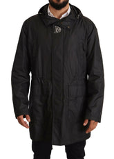 Dolce & Gabbana Black Hooded Mens Trench Coat Jacket -   -  Dolce & Gabbana.
